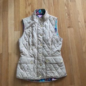 Lily Pulitzer Quilted Tan Vest Size S